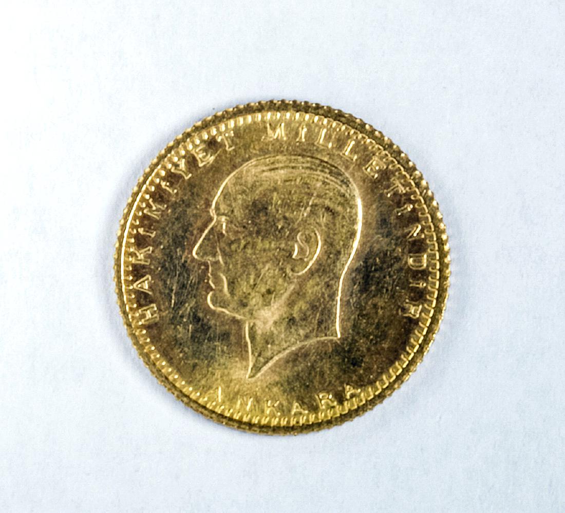 42 Turkish 25 Kurush Gold Coin Dated 1923 (1 of 2)