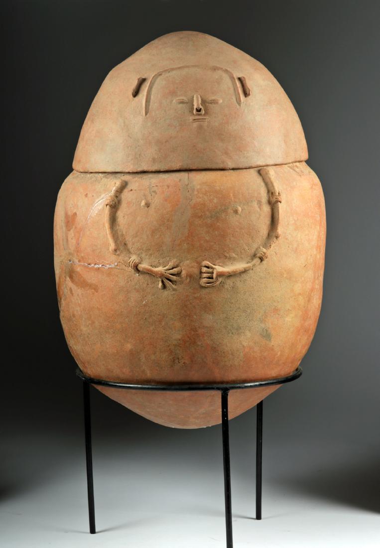 Huge Colombian Chimila Pottery Lidded Urn (1 of 4)