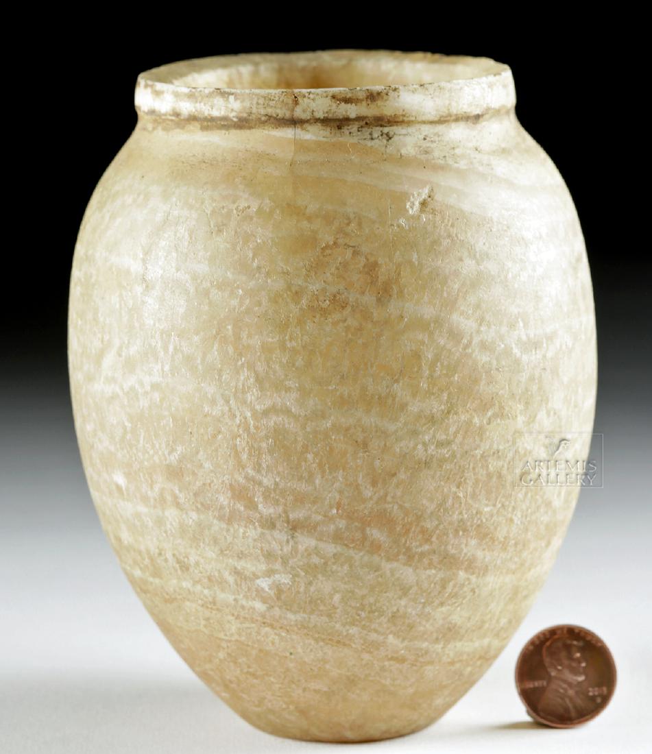 Egyptian Late Dynastic Banded Alabaster Vase Jan 10 2019