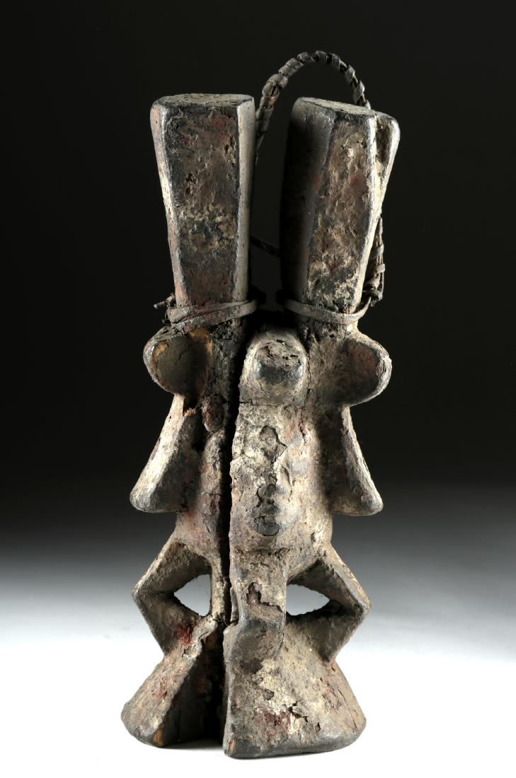 Early 20th C. Igbo Painted Wood Ikenga Figure: West Africa, Nigeria, Igbo peoples, ca. early to mid 20th century CE. A finely-constructed example of an abstract horned anthropomorphic figure known as an "ikenga." In Igbo society, the ikenga is a r