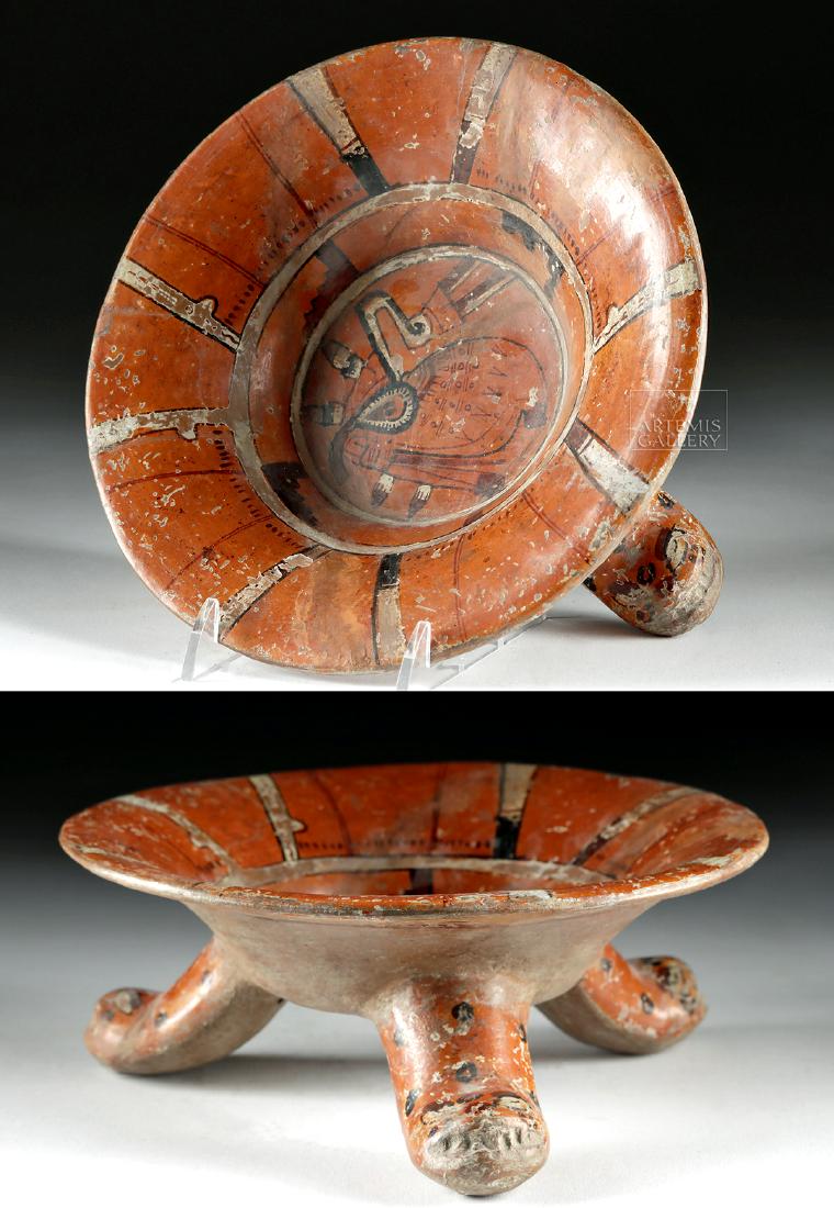 Very Fine Aztec Pottery Tripod Dish