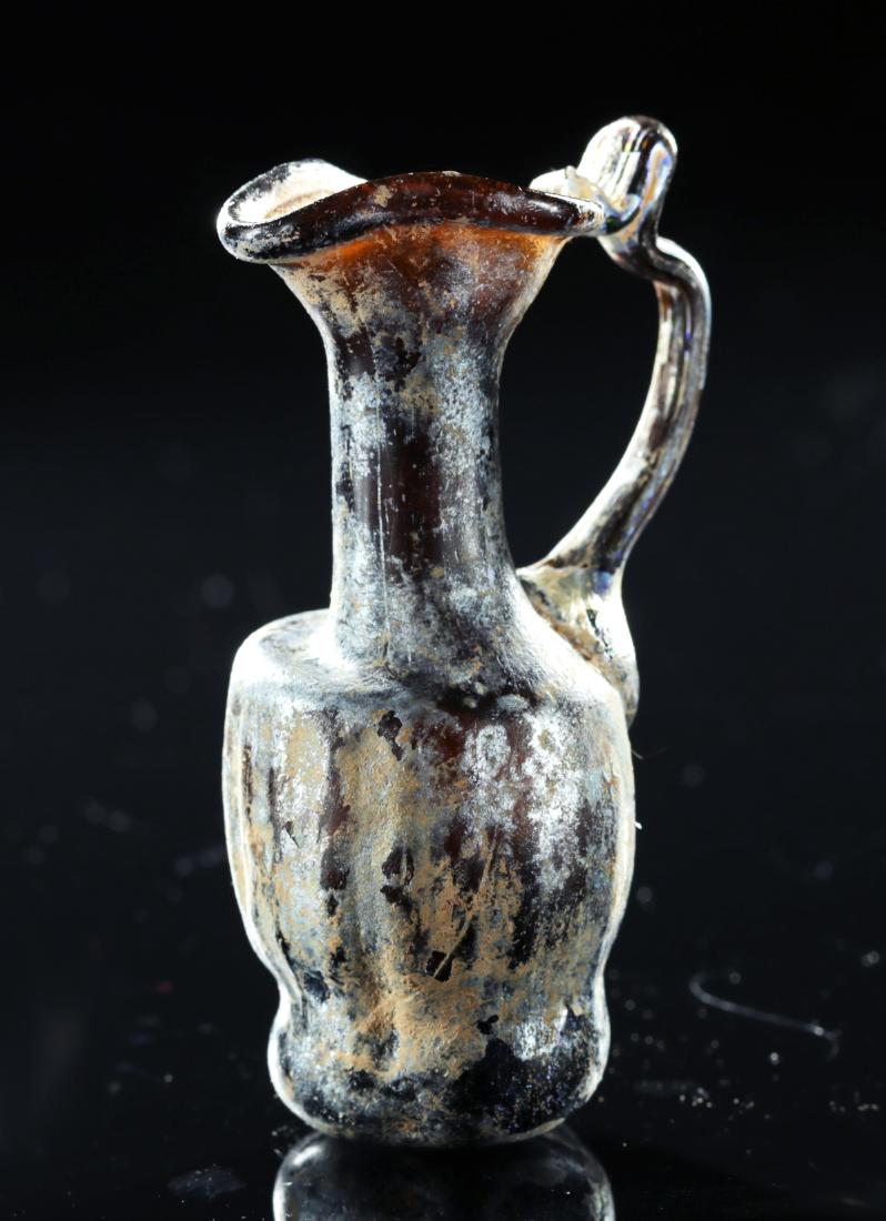Miniature Roman Glass Pitcher - Amber Color (1 of 4)