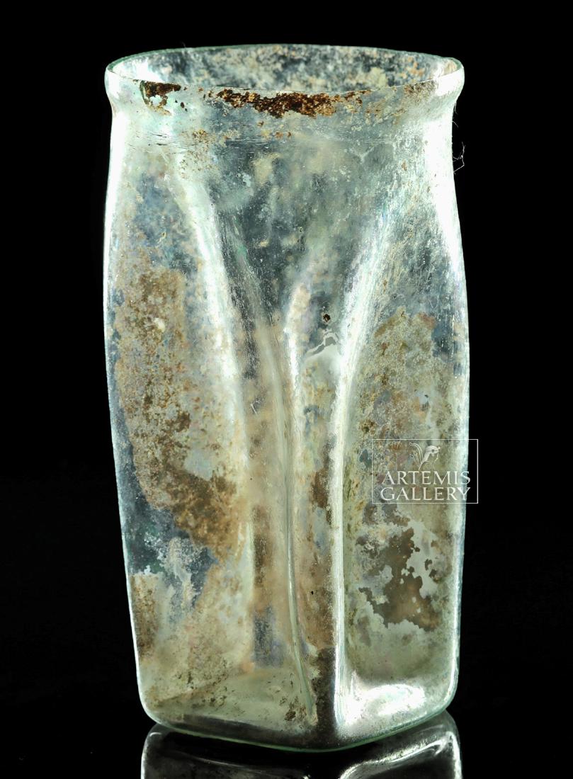 Roman Glass Drinking Vessel w/ Pinched Sides (1 of 6)