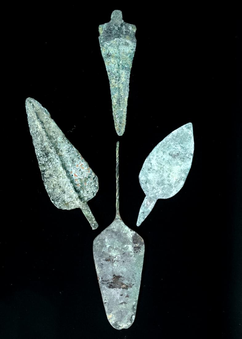 Group of 4 Ancient Near East Bronze Spear Points (1 of 2)