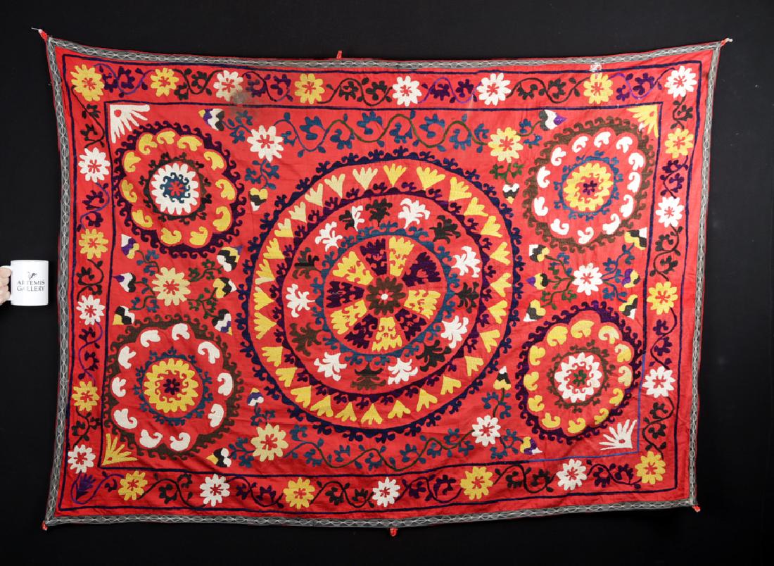 Early 20th C. Central Uzbek Suzani Textile (1 of 3)