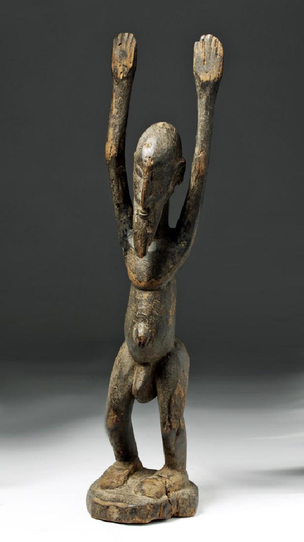 20th C. African Dogon Standing Wood Figure of a Male (1 of 3)