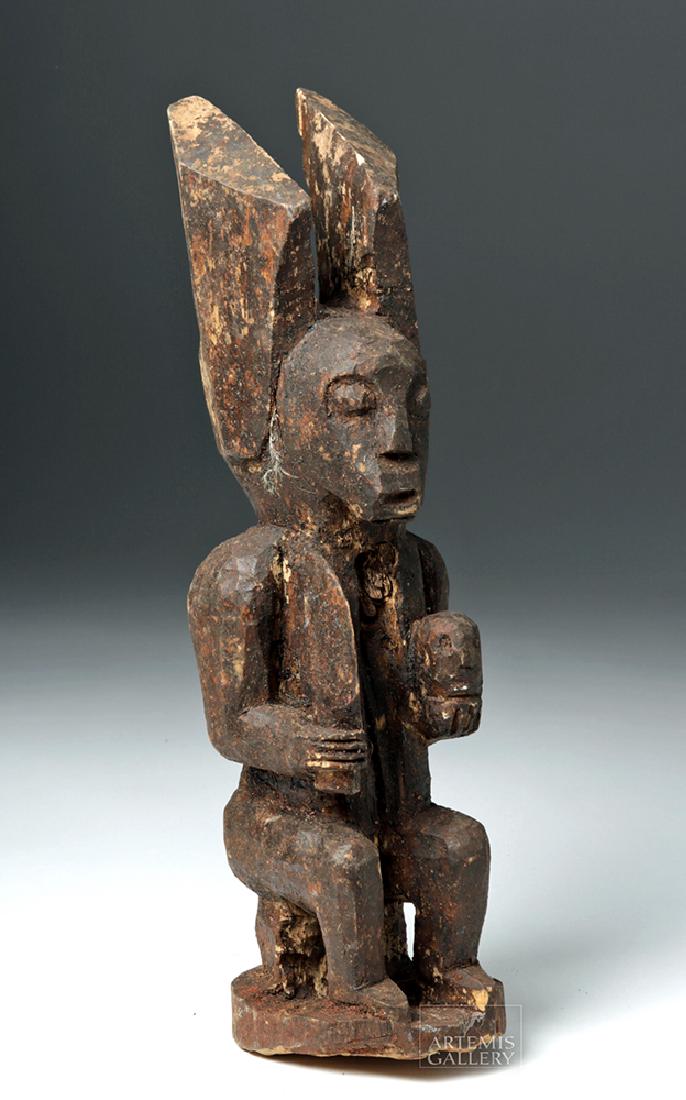 Mid-20th C. African Igbo Wood Seated Ikenga Figure (1 of 7)