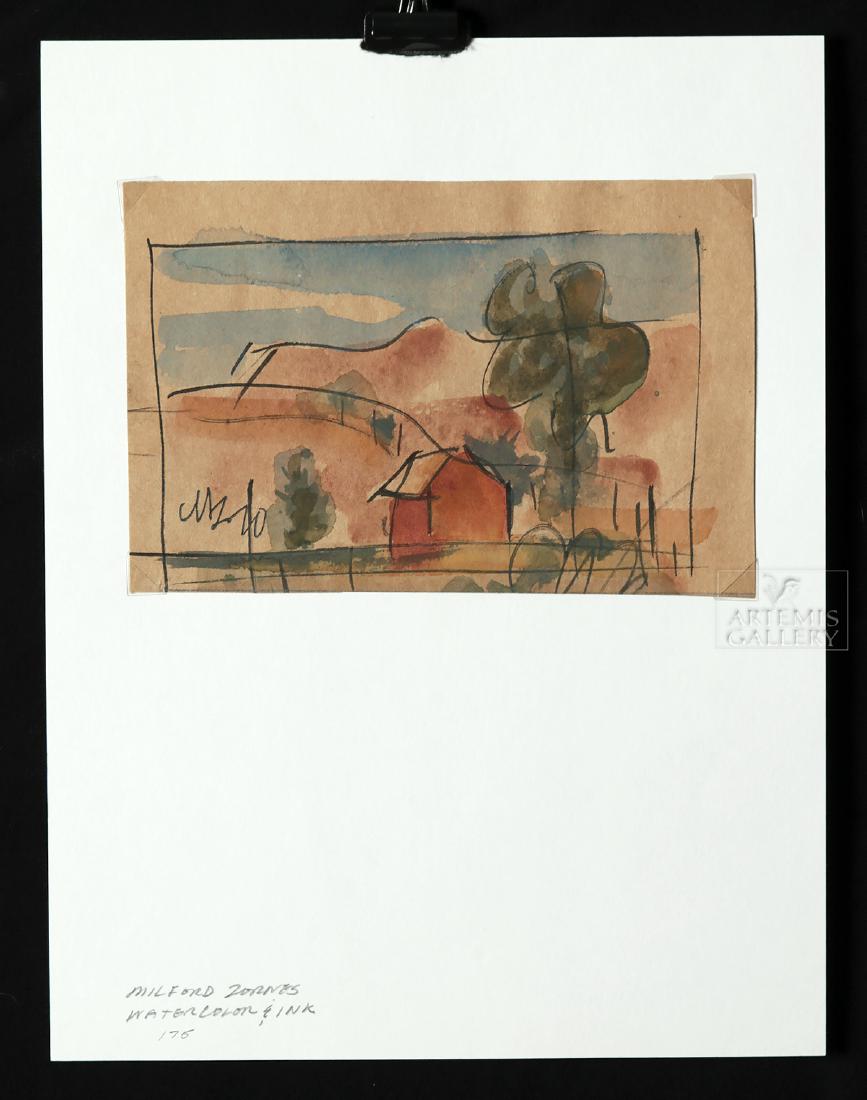 Milford Zornes Watercolor  - California Farm - 1940 (1 of 3)