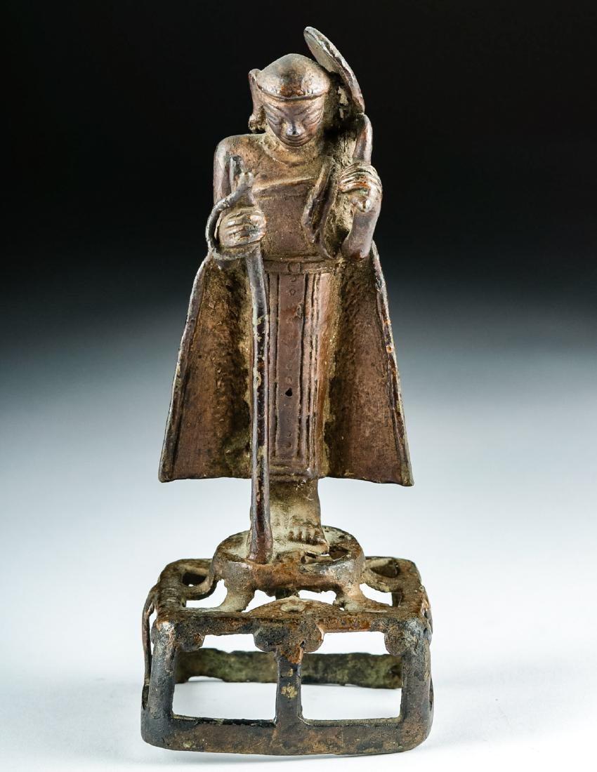Burmese Late Ava Period Brass Standing Figure (1 of 4)
