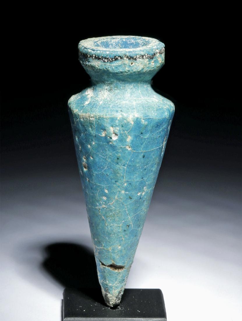 Rare Egyptian Glazed Faience Plumb Bob Votive