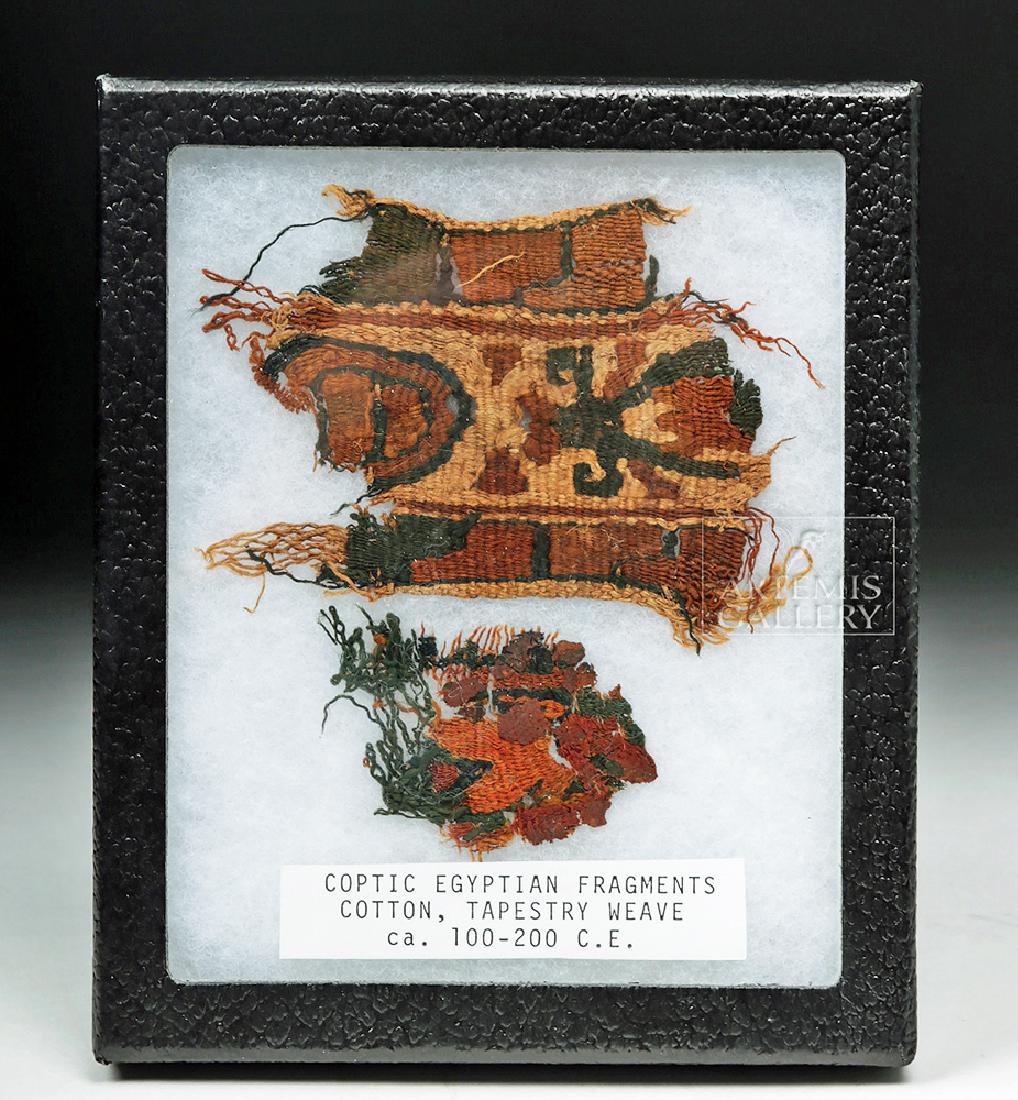 Framed Egyptian Coptic Tapestry Fragments (1 of 3)