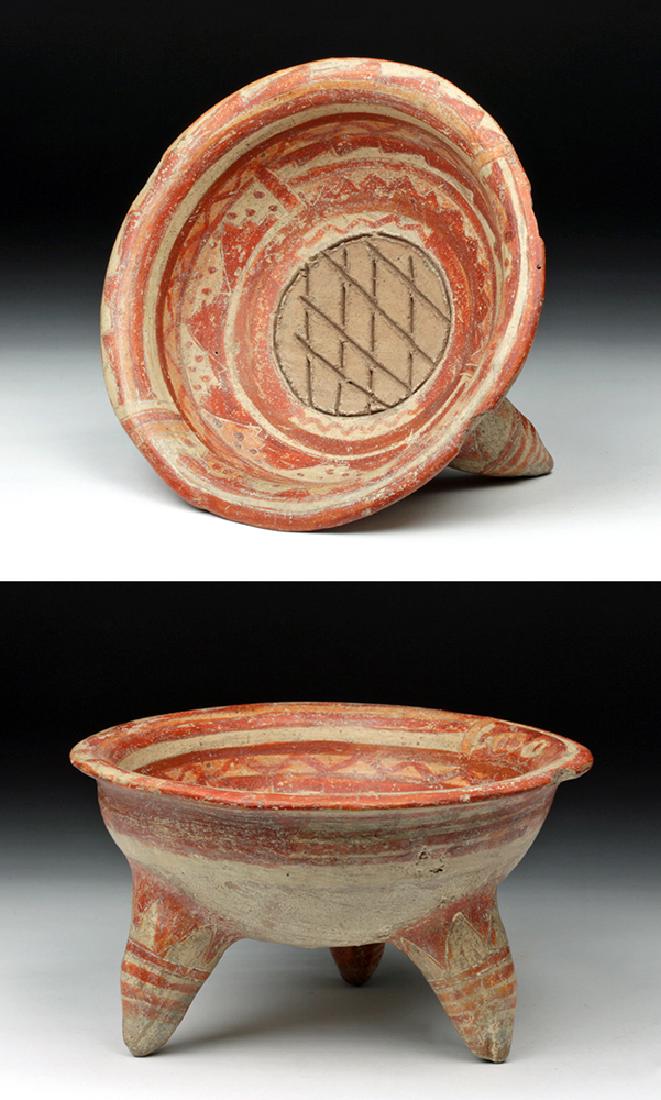 Michoacan Polychrome Tripod Vessel w/ Grater (1 of 7)