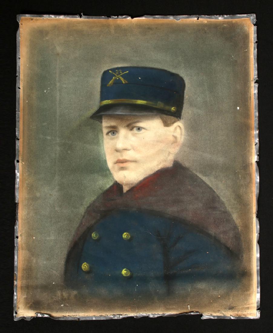 19th C. American Pastel of American Soldier (1 of 5)