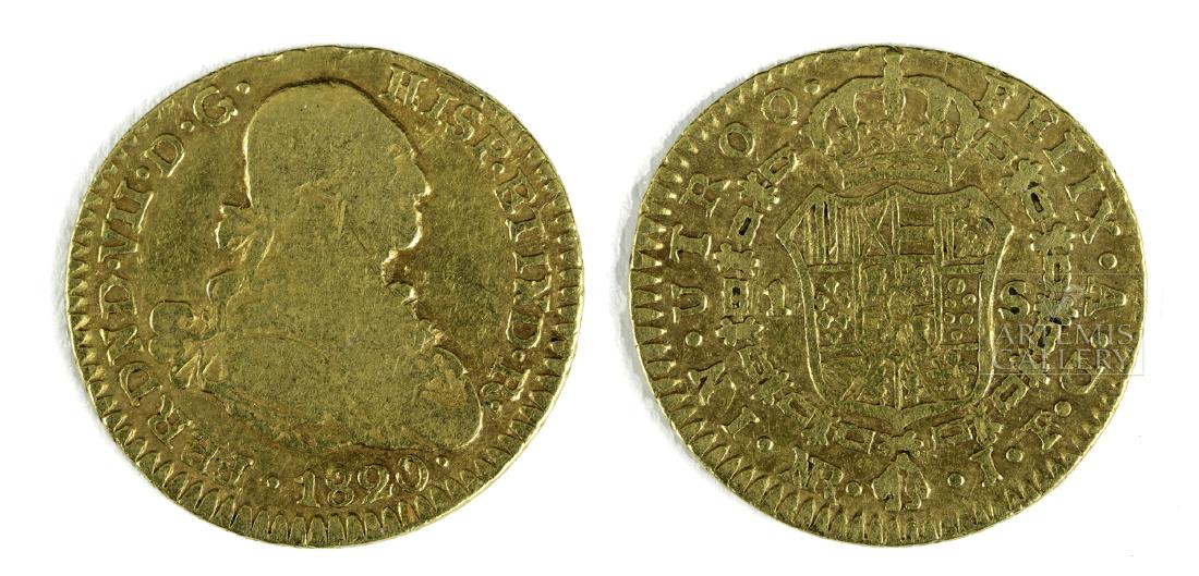 19th C. Spanish Colonial Bogota Mint Gold Escudo- 3.2 g (1 of 3)