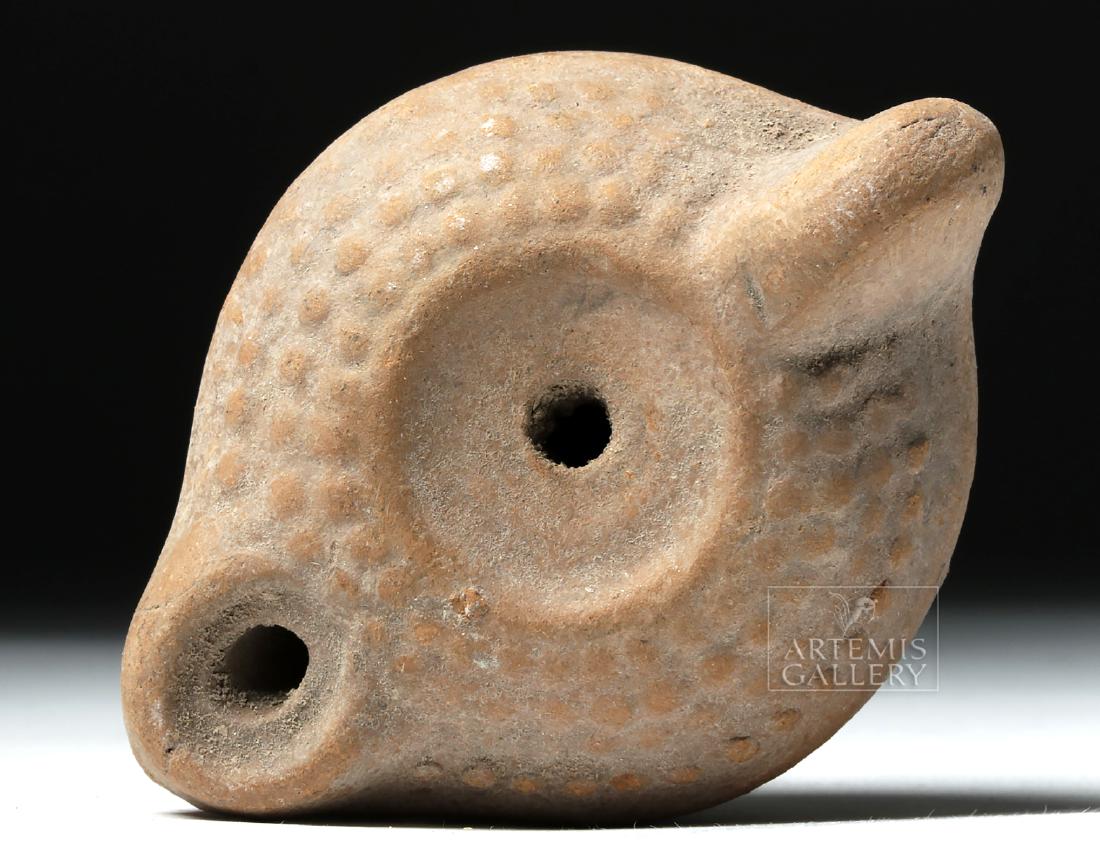 Romano-Egyptian Pottery Oil Lamp - Thick Composition (1 of 4)
