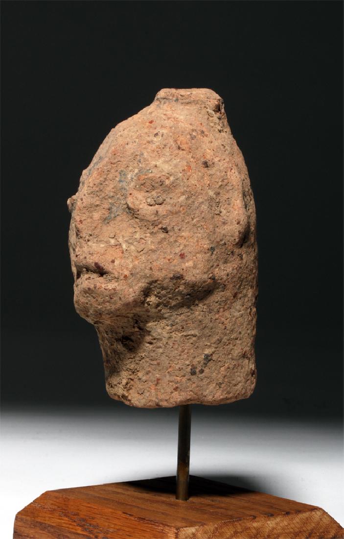 Ancient African Nok Terracotta Head - Ex Malter: **Originally Listed At $200** West Africa, Central Nigeria, ca 500 BCE to 200 CE. A carved terracotta head created by this ancient African culture. This terracotta example is made of a coarse, quartz-