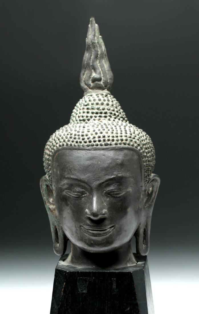 Late 19th C. Thai Bronze Bust of Buddha (1 of 5)