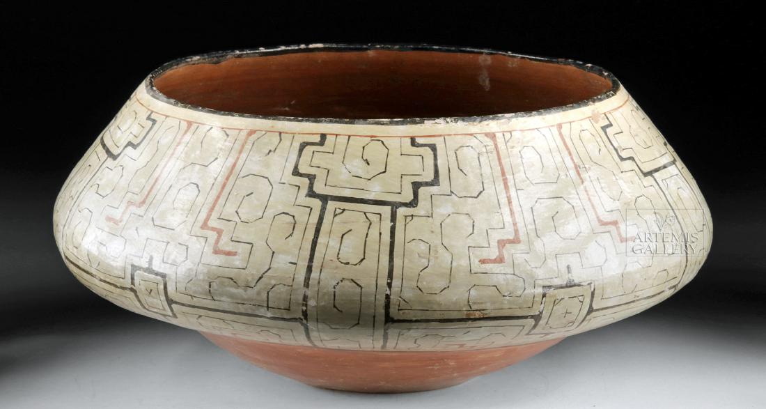 Large 20th C. Amazonian Shipibo Polychrome Vessel (1 of 6)