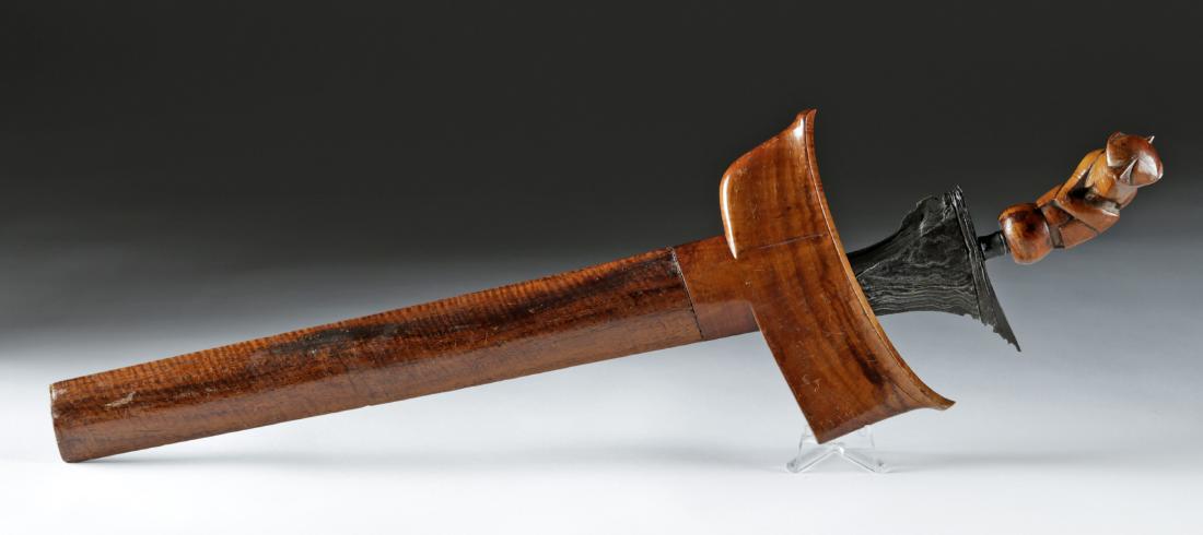 Early 20th C. Indonesian Iron Kris w/ Wood Scabbard (1 of 5)