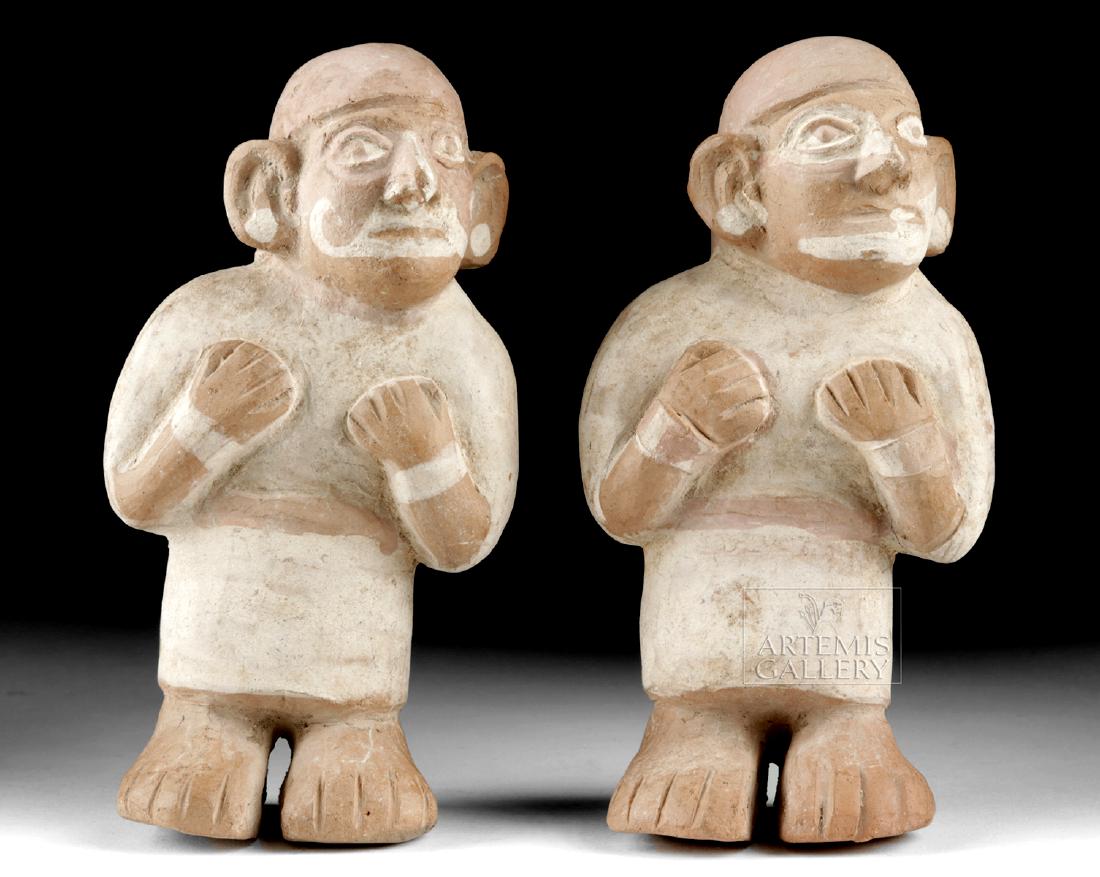 Matched Pair of Mochica Polychrome Standing Figures (1 of 6)