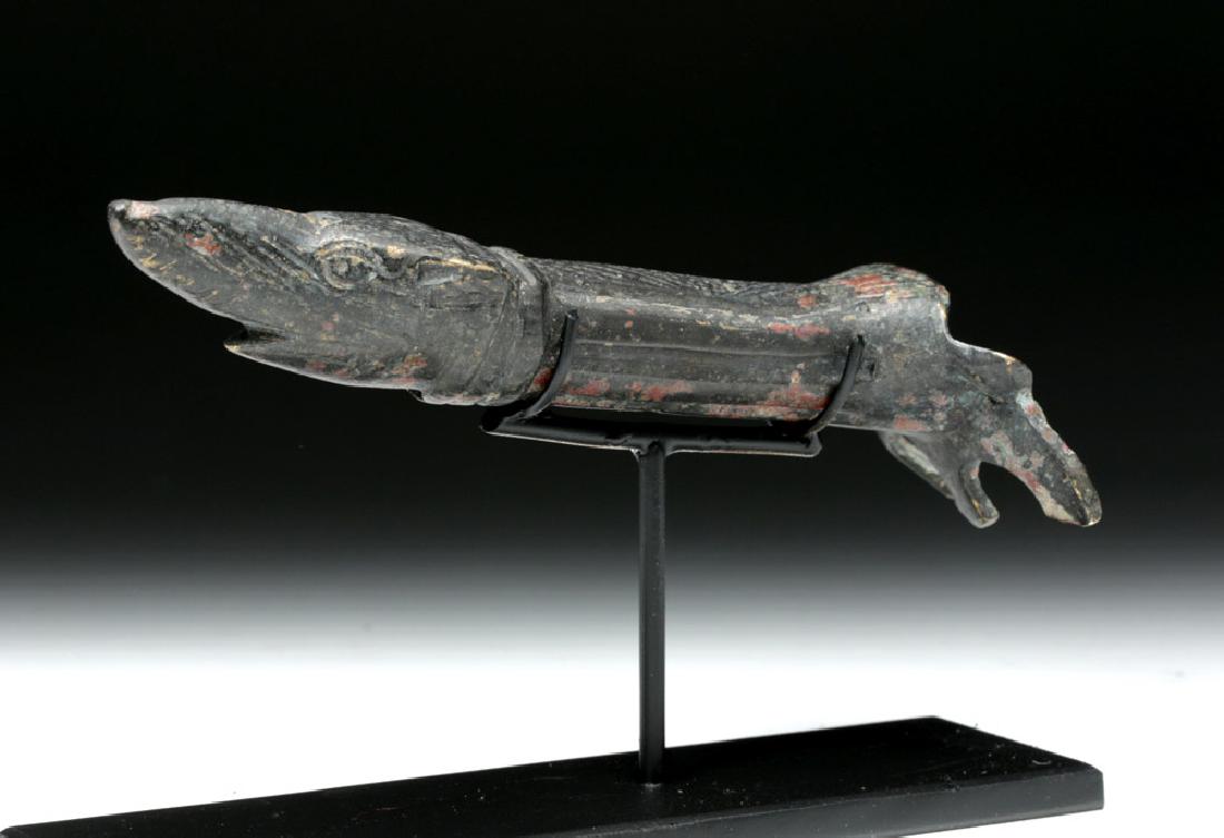Roman Bronze Patera Handle - Head of Wolf: 100% of the Hammer price of all lots sold in this auction will be donated to the Walk to End Alzheimer's Disease, the world's largest event to raise awareness and funds for Alzheimer's care, support a