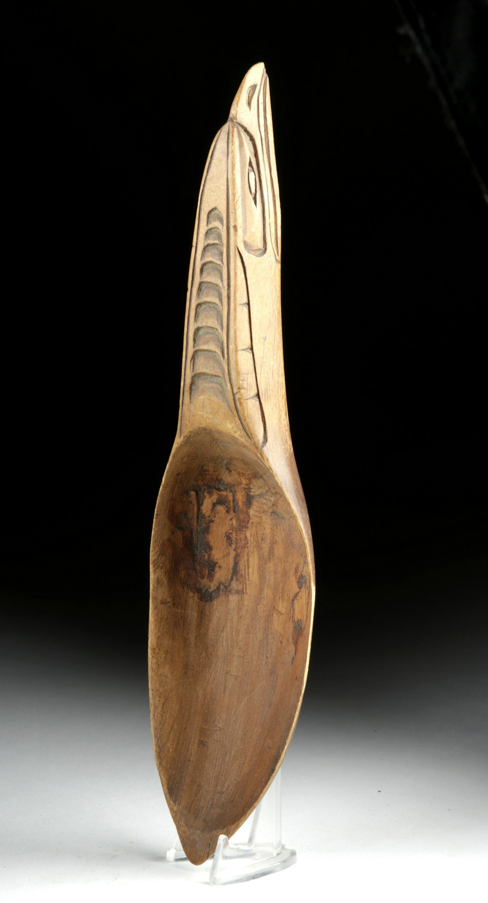 20th C. Kwakwaka'wakw Wood Raven Spoon (1 of 5)