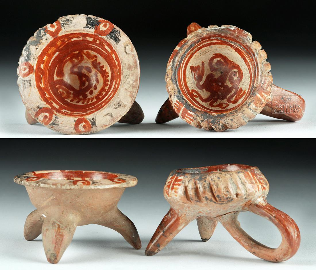 Lot of 2 Miniature Michoacan Polychrome Tripod Vessels (1 of 6)