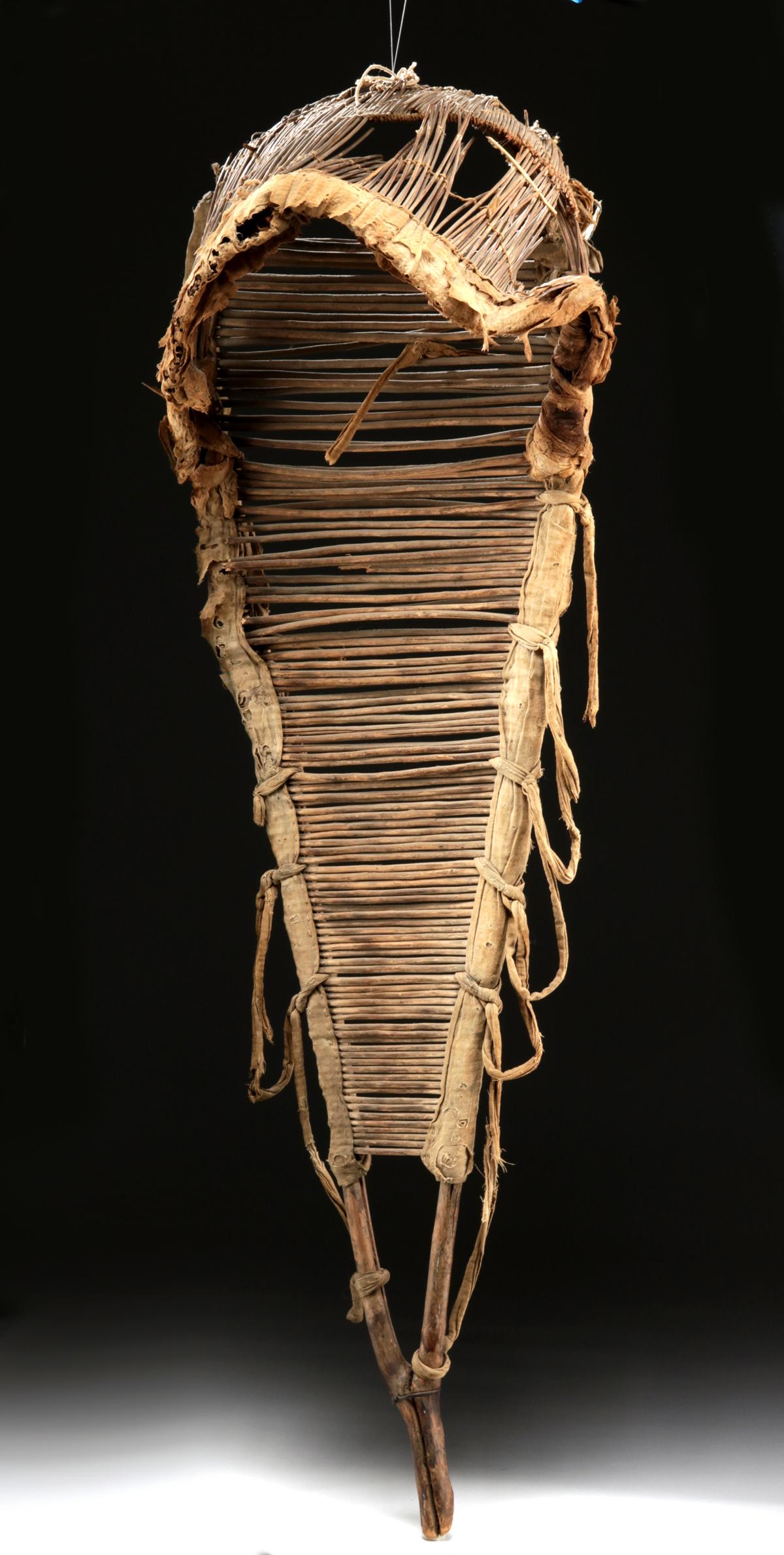 19th C. Native American Plains Wood Cradle Board Oct 03, 2019 Artemis Gallery in CO