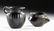 Miniature Greek Blackware Baby Feeder + Jug