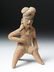 Rare Olmec Pottery Seated Male Figure - 5