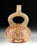 Moche Bichrome Stirrup Vessel - Warrior / Trophy Head