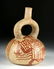 Moche Bichrome Stirrup Vessel - Warrior / Trophy Head - 2