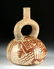 Moche Bichrome Stirrup Vessel - Warrior / Trophy Head - 4