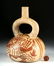 Moche Bichrome Stirrup Vessel - Warrior / Trophy Head - 5