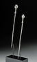 Lot of 2 Sican Silver Tupus - Bird Finials - 3