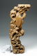 Tall 18th C. Mexican Wood Corbel - Bird of Prey