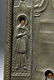 19th C. Russia Icon Virgin of Kiss, Brass, Beaded Oklad - 5