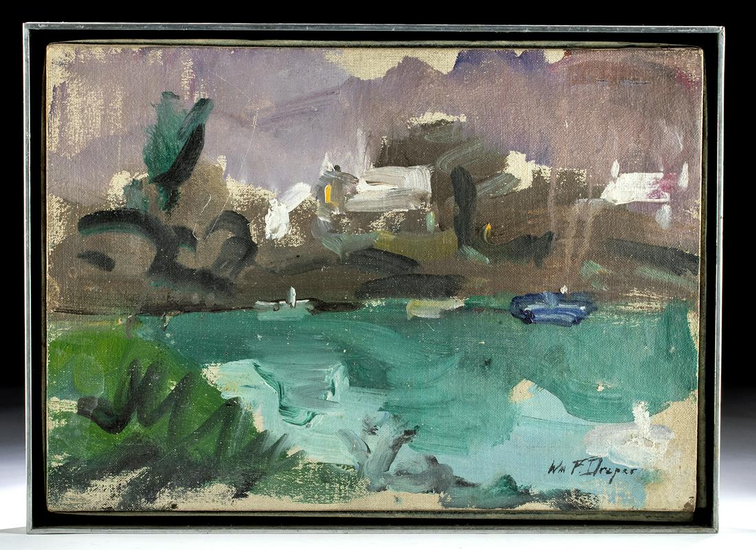 Framed William Draper "Dusk, Bermuda" Painting: **Holiday Shipping Deadlines** USA Domestic: 12/14 for Standard; 12/23 for Express; International: 12/7 for Standard; 12/19 for Express William Franklin Draper (American, 1912-2003). "Dusk, Bermuda" o