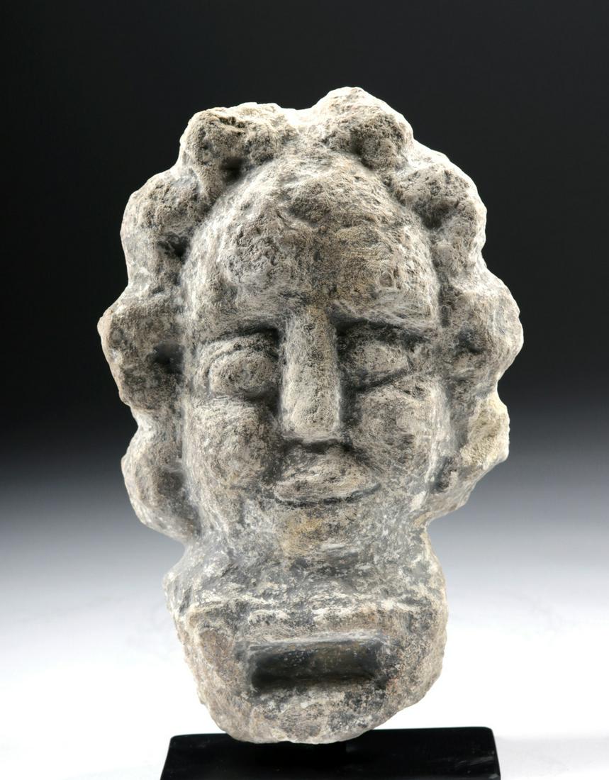 12th C. Medieval Stone Fragment - Head of a Saint (1 of 5)