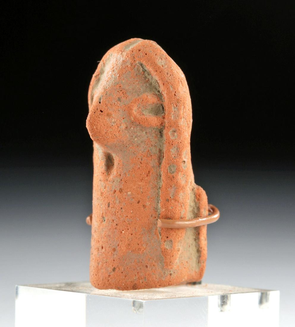 Miniature Anatolian Redware Head: 100% of the Hammer price of all lots sold in this auction will be donated to Community Food Share by Artemis Gallery. $1.00 = 3 meals! **Originally Listed At $100** Ancient Near East, Anatolia, mod