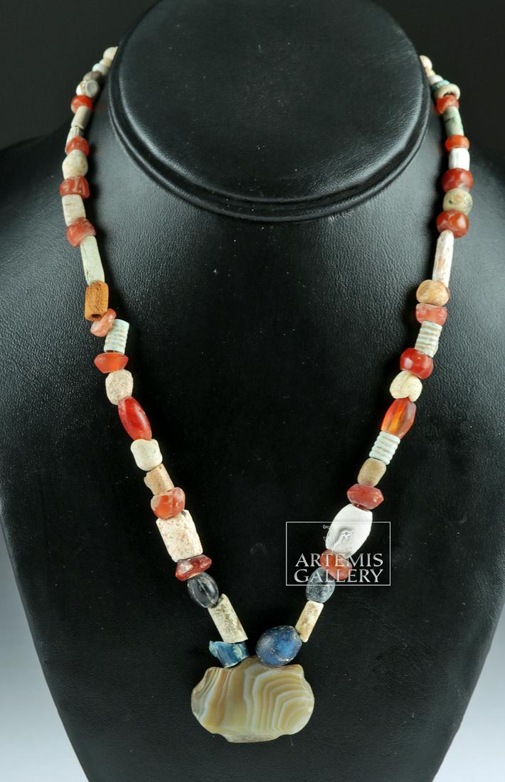 Ancient Faience, Carnelian & Agate Necklace (1 of 5)