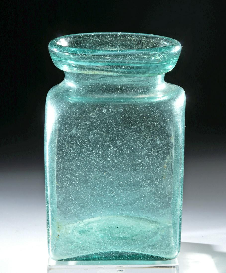 18th C. Islamic Glass Jar - Gorgeous Turquoise Hues (1 of 6)