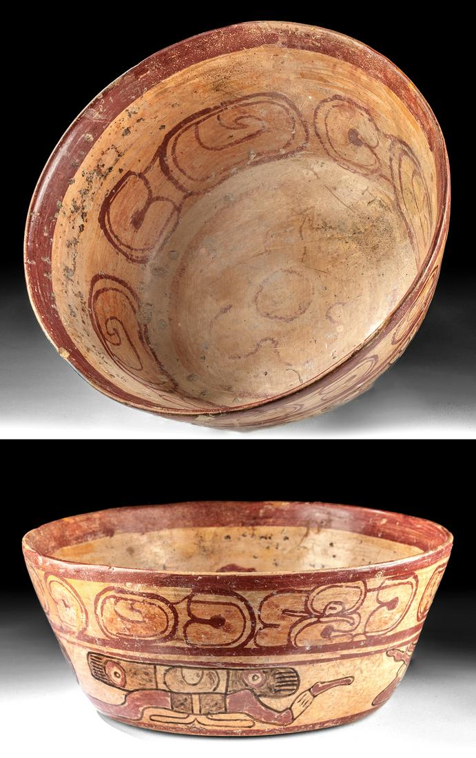 Maya Peten Polychrome Bowl - Figures & Glyphoids (1 of 7)