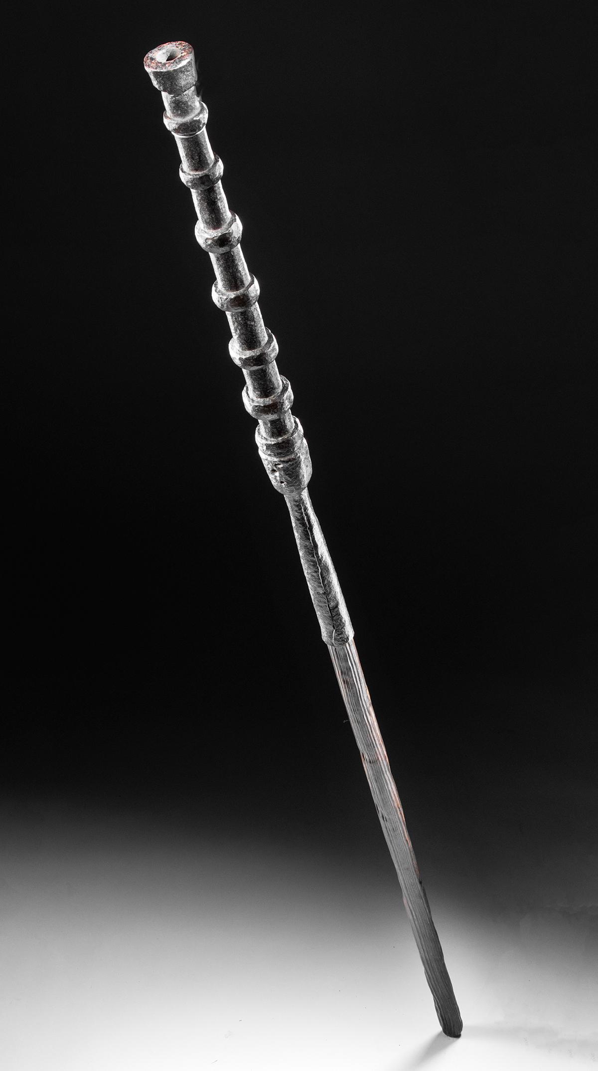 17th C. Chinese Iron Hand Cannon w/ Wood Pole (1 of 3)