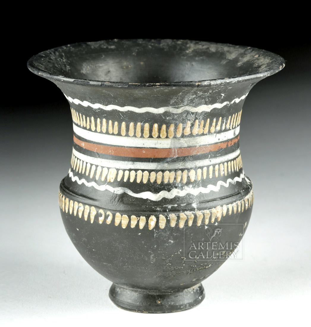 Beautiful Greek Gnathian Pottery Cup w/ Painted Motifs (1 of 6)