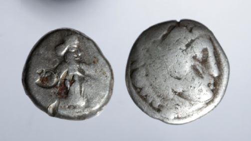 Lot of 2 Greek Silver Coins (1 of 2)