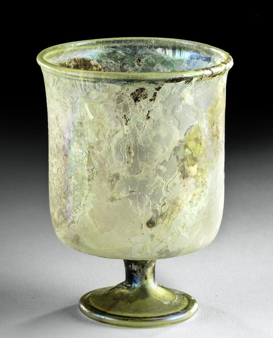Gorgeous Roman Glass Stemmed Goblet (1 of 6)