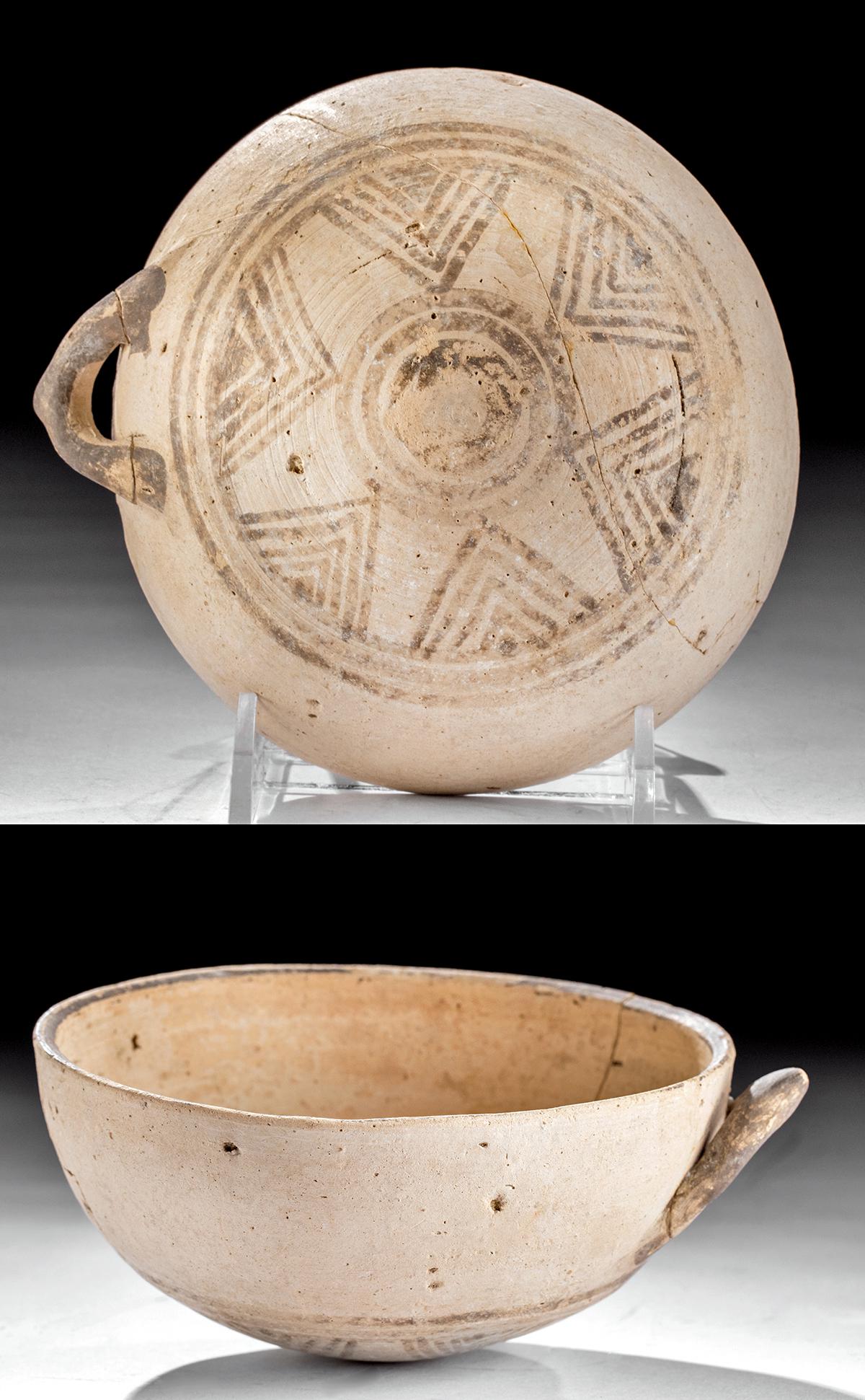 Iron Age Cypriot White Ware Bowl w/ Handle (1 of 6)