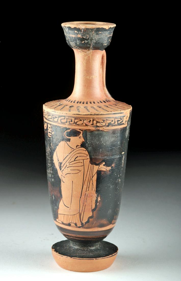 Greek Attic Red-Figure Lekythos w/ Lady (1 of 6)