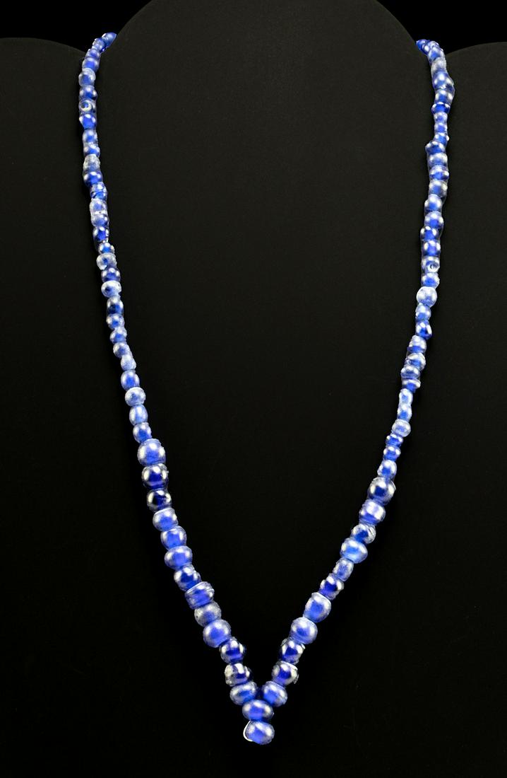 Cobalt Blue Roman Glass Bead Necklace (1 of 4)
